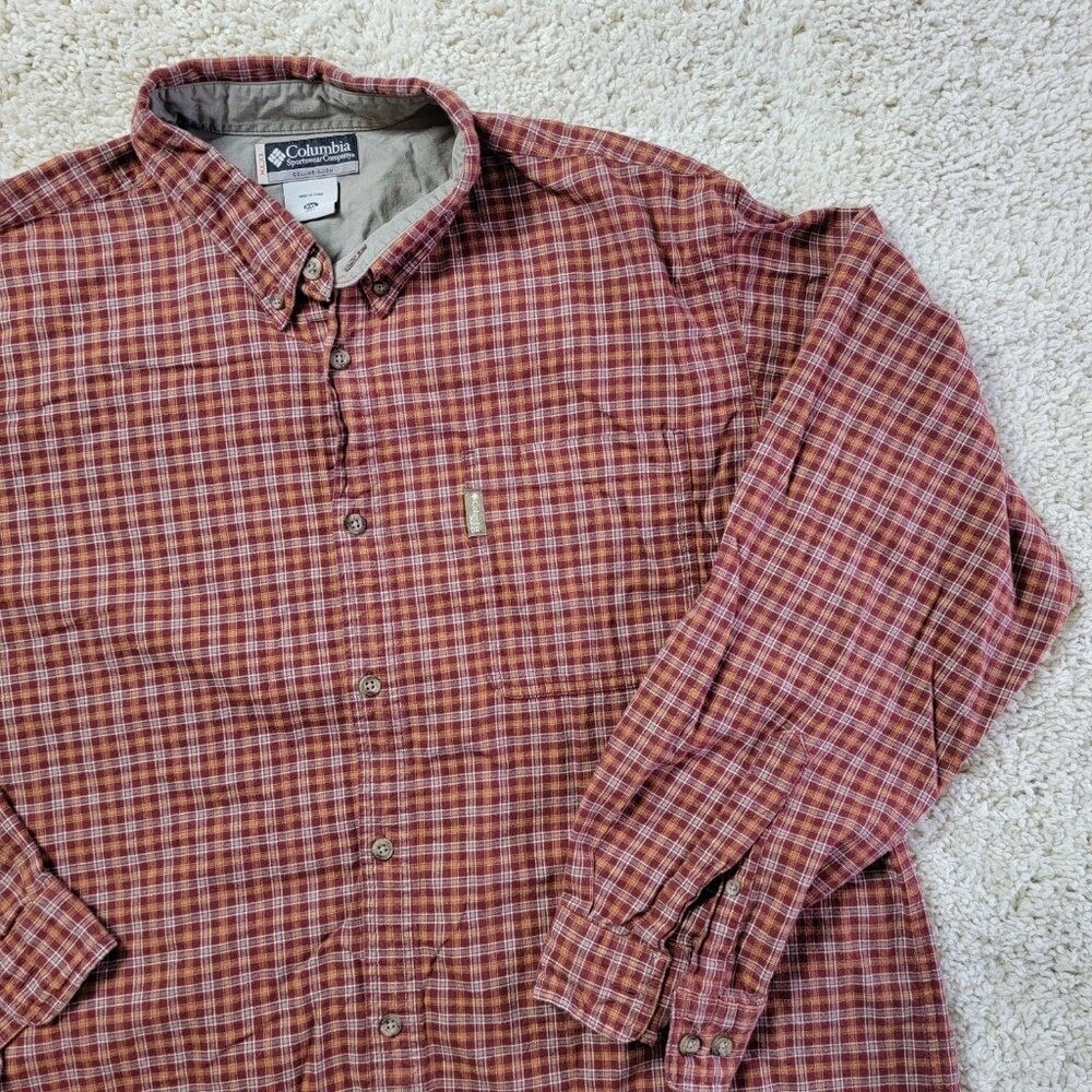 Columbia XCO Men's 2XL Plaid Long Sleeve Button Down Outdoor Hiking Shirt AM7412 - Picture 7 of 12